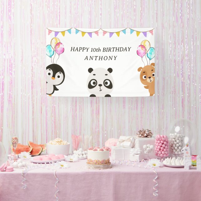 Niedliche Tiere Geburtstag Banner (Party)