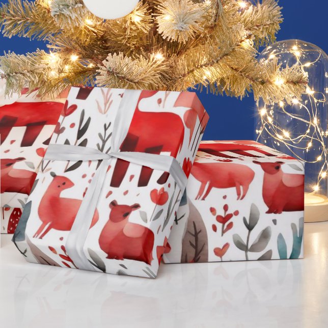 Niedliche Tiere Geschenkpapier (Feiertage)