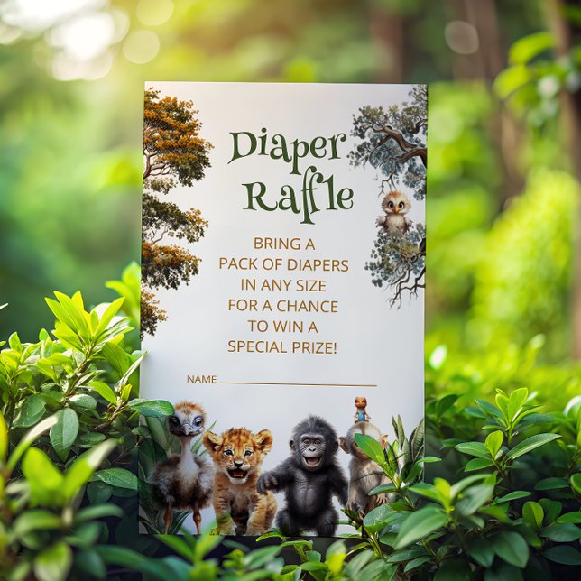 Niedliche Tiere Geschlechtsneutrale Windeln-Raffel Begleitkarte (Von Creator hochgeladen)