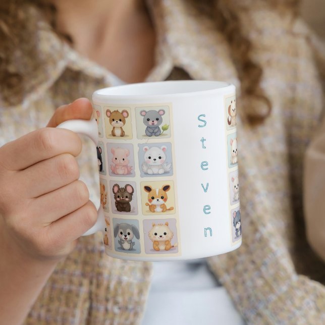 Niedliche Tiere I Kinder Individuelle Name Kaffee  Kaffeetasse (Von Creator hochgeladen)