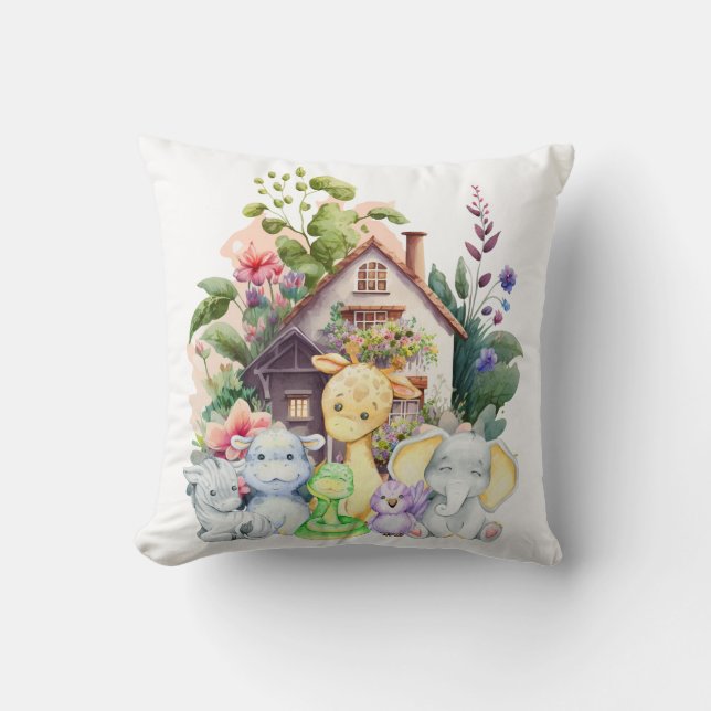 Niedliche Tiere Kissen | Niedliches Geschenk für K (Vorderseite)