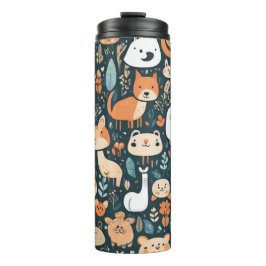 Niedliche Tiere machen Spaß beim Design, grüne Dek Thermosbecher