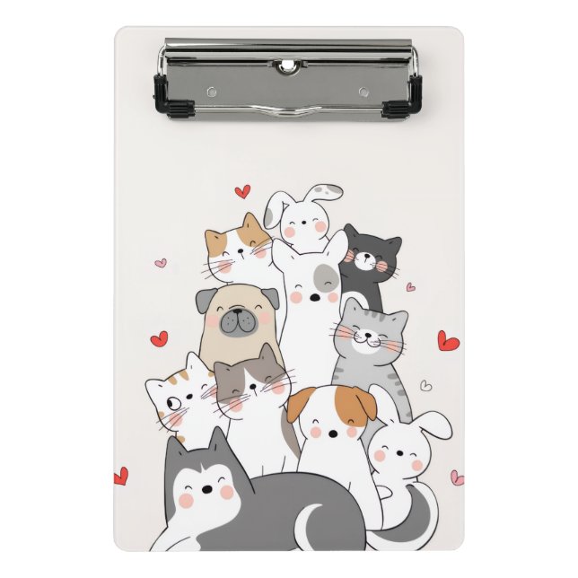 Niedliche Tiere Mini Klemmbrett (Vorderseite)