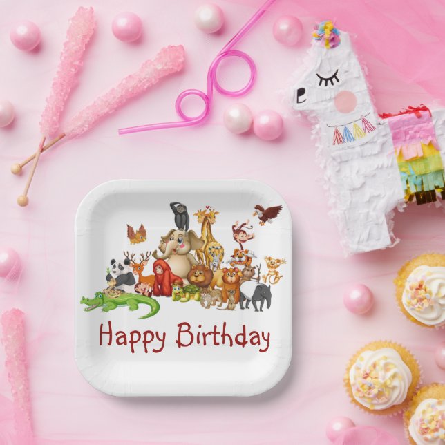 Niedliche Tiere Pappteller (Party)