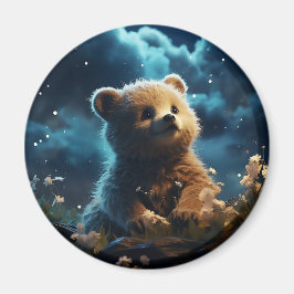 Niedliche Tiere unter dem Sternenhimmel Magnet