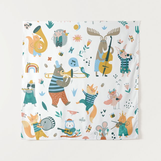 Niedliche Tiere Wandteppich (Vorderseite)