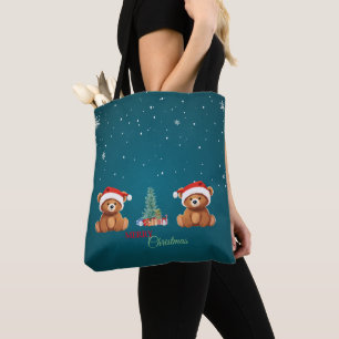 Niedliche Tiere Winterbär Weihnachtsbaum Tasche