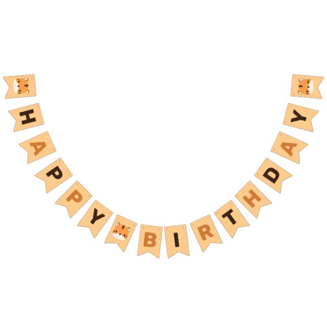 Niedliche Tiger Birthday-Jagdfahnen Wimpelkette (Alle)