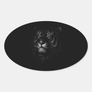 Niedliche Tiger Head Kunstgeschenke Liebhaber von Ovaler Aufkleber