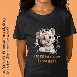 Niedliche Tiger-Kube pinkelt aus Loch Orang T-Shirt