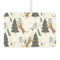Niedliche Tiger und Weihnachtsbäume