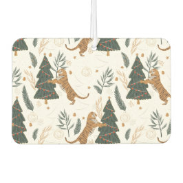 Niedliche Tiger und Weihnachtsbäume Autolufterfrischer