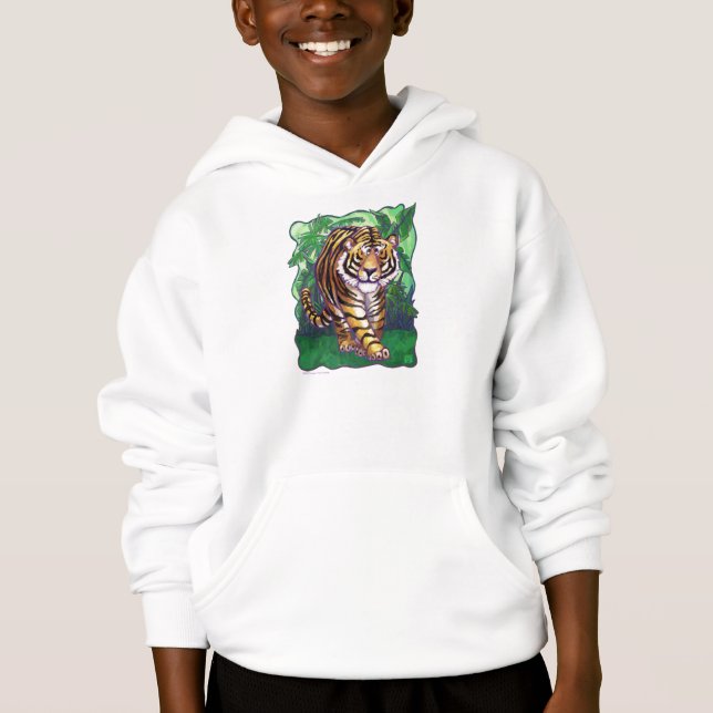 Niedliche Tigerköpfe und Schwanz Kinder Sweatshirt (Vorderseite)