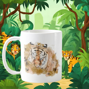 niedliche Tigerliebhaber fügen Monogramm hinzu Kaffeetasse