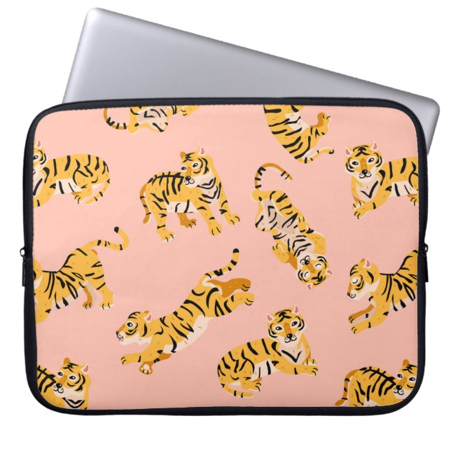 Niedliche Tigermuster Laptopschutzhülle (Vorderseite)
