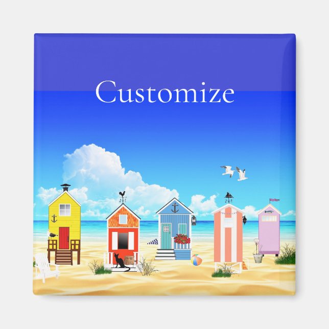 Niedliche Tiny Beach Shacks Thunder_Cove Magnet (Vorne)