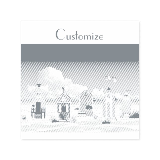 Niedliche Tiny Beach Shacks Thunder_Cove Permastempel (Design)