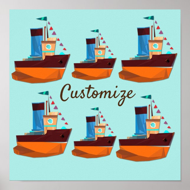 Niedliche Tiny Tugboat Thunder Cove Poster (Vorne)