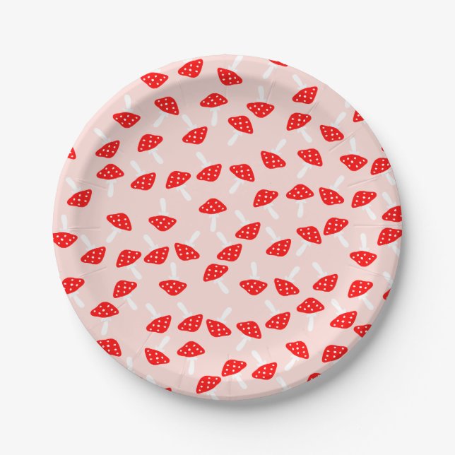 Niedliche Toadstocker Pilze Papier Teller (Vorderseite)