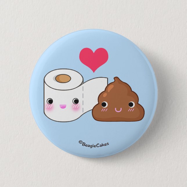 Niedliche Toilette u. kacken BESTE FREUNDIN Button (Vorderseite)