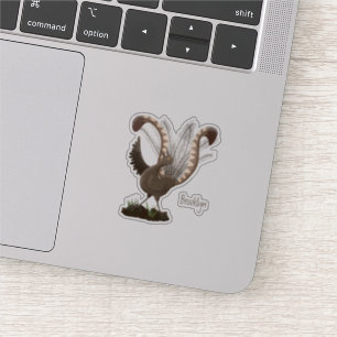 Niedliche tolle lyrebird Cartoon Illustration Aufkleber