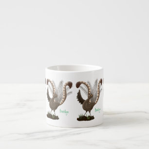 Niedliche tolle lyrebird Cartoon Illustration Espressotasse