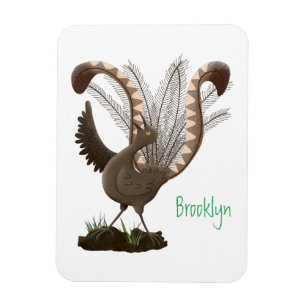 Niedliche tolle lyrebird Cartoon Illustration Magnet