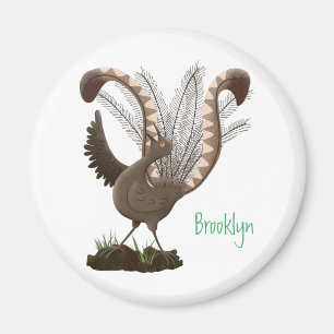 Niedliche tolle lyrebird Cartoon Illustration Magnet