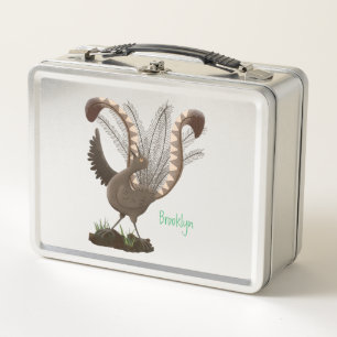 Niedliche tolle lyrebird Cartoon Illustration Metall Brotdose