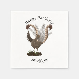Niedliche tolle lyrebird Cartoon Illustration Serviette