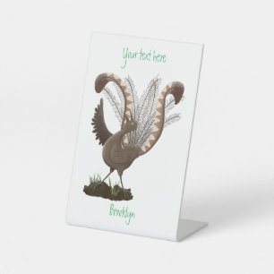 Niedliche tolle lyrebird Cartoon Illustration Sockelschild