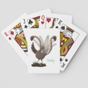 Niedliche tolle lyrebird Cartoon Illustration Spielkarten