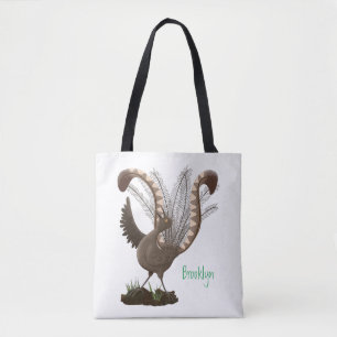 Niedliche tolle lyrebird Cartoon Illustration Tasche