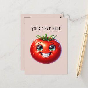 Niedliche Tomatenfreunde schreiben Postkarte