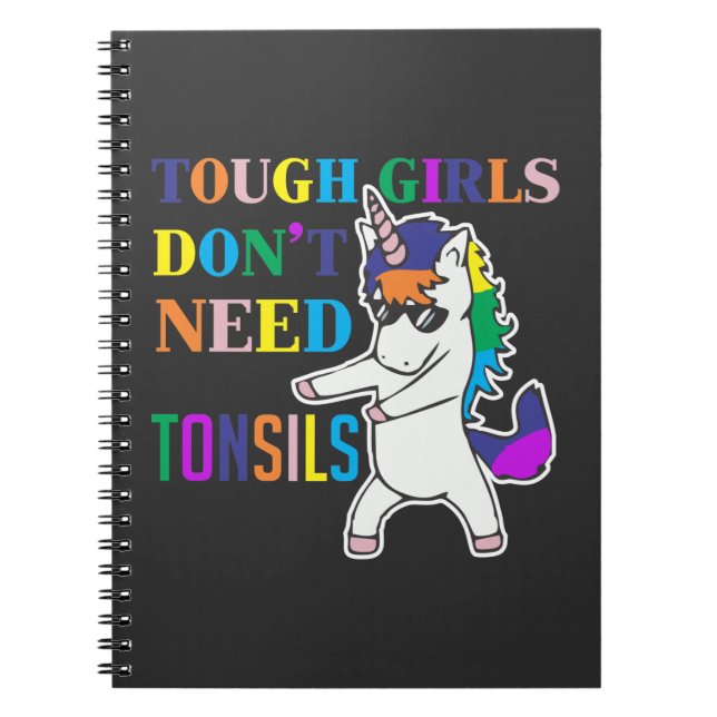 Niedliche Tonsil Removal Operation Unicorn Girl Er Notizblock (Vorderseite)