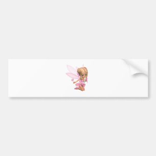 Niedliche Toon-Ballerina-Fee im Rosa - kniend Autoaufkleber