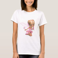 Niedliche Toon-Ballerina-Fee im Rosa - kniend