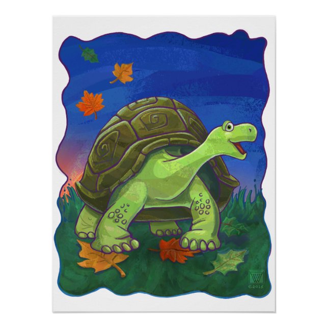 Niedliche Tortoise Art Poster (Vorderseite)