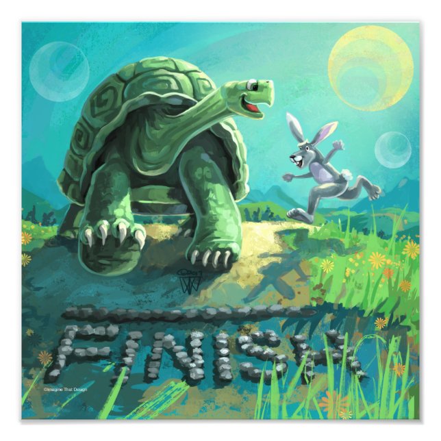 Niedliche Tortoise und Hare Art Fotodruck (Vorne)