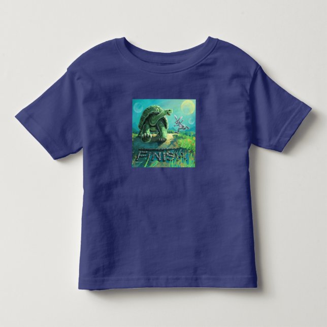 Niedliche Tortoise und Hare Art Kleinkind T-shirt (Vorderseite)