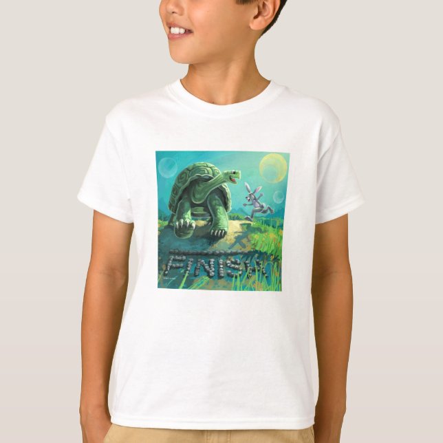 Niedliche Tortoise und Hare Art T-Shirt (Vorderseite)