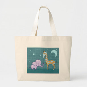 Niedliche Tote Tasche mit Elephant und Giraffe