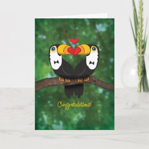 Niedliche Toucan Gay Wedding Glückwunschkarte Karte