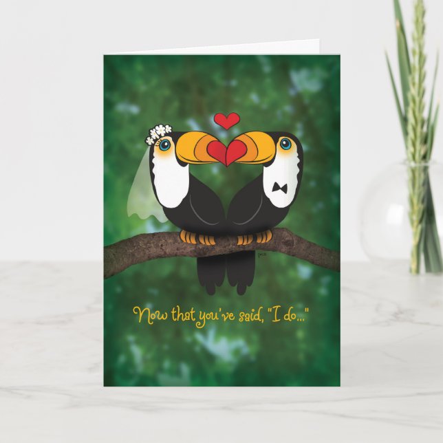 Niedliche Toucan Wedding Card Karte (Vorderseite)