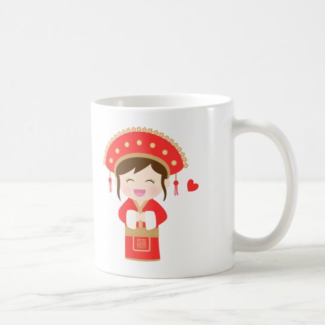 Niedliche traditioneller Chinese-Hochzeits-Braut Kaffeetasse (Rechts)