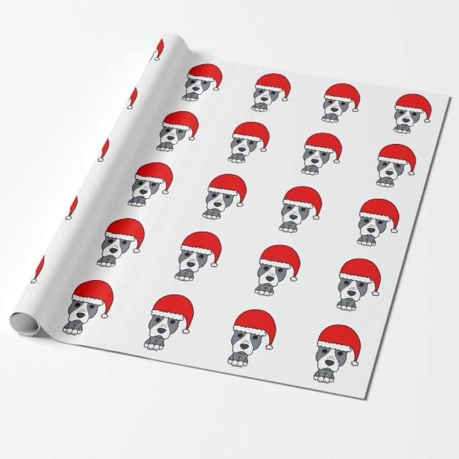 Niedliche tragende Weihnachtsmannmütze Geschenkpapier (Ungerollt)
