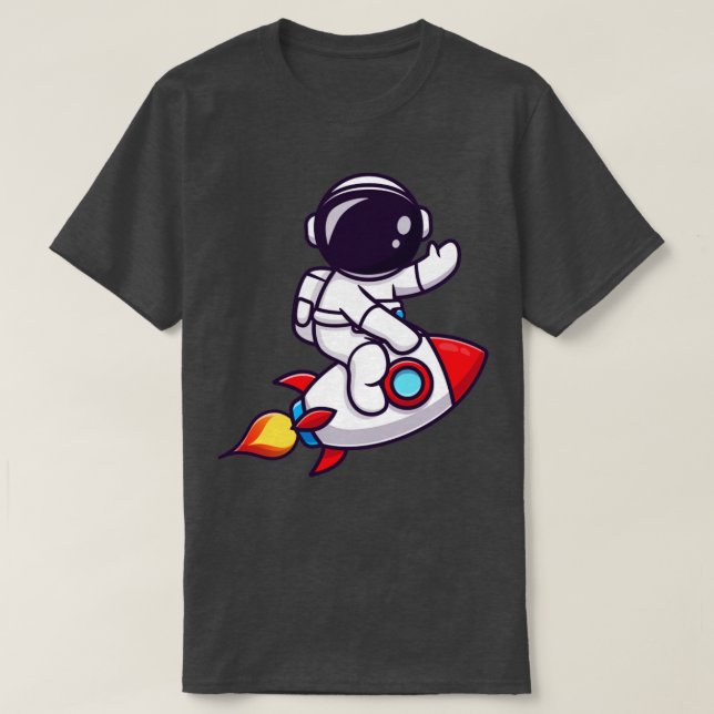 Niedliche Trägerrakete und Handwagen T-Shirt (Design vorne)