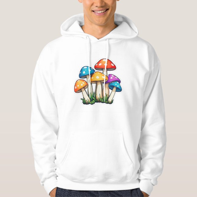 Niedliche, transparente Darstellung des Pilzes Hoodie (Vorderseite)
