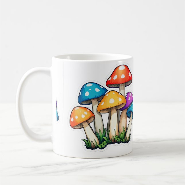 Niedliche, transparente Darstellung des Pilzes Kaffeetasse (Links)
