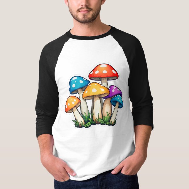 Niedliche, transparente Darstellung des Pilzes T-Shirt (Vorderseite)